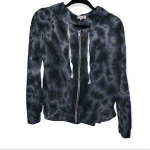 Colsie Grey Tie Dye Hooded Sweatshirt Jacket